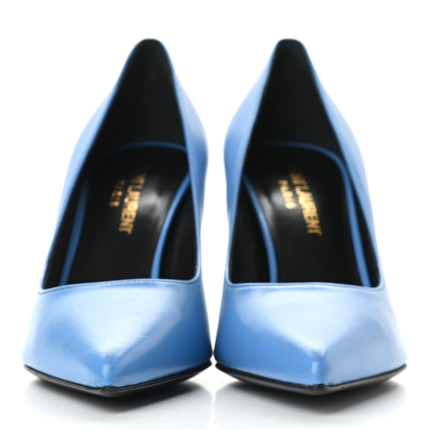 Saint Laurent Calfskin Tripon Classic Paris 80 Skinny Pumps 36 Blue 2 of 8