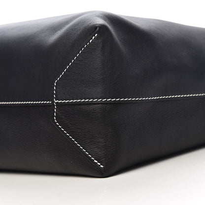Hermes Veau Sikkim Double Sens 36 Reversible Tote Graphite Black Bleu Thalassa 13 of 19