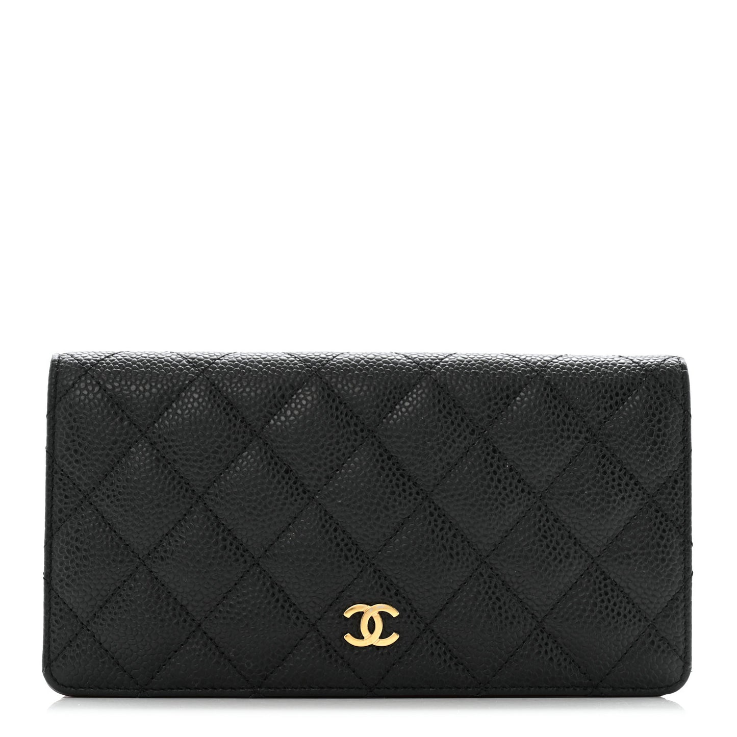 Caviar Quilted Yen Wallet Black