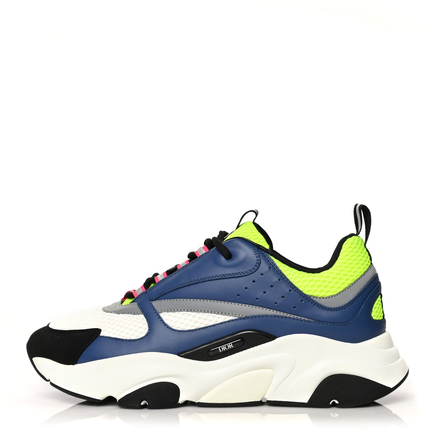 Technical Mesh Calfskin Mens B22 Sneakers 44 Blue Beige