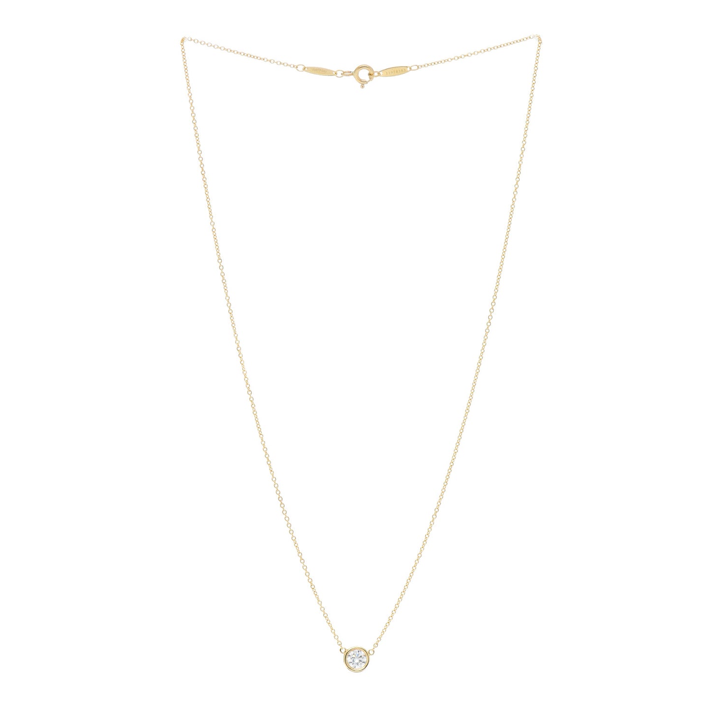 18K Yellow Gold Diamond .41ct Elsa Peretti Diamonds by the Yard Pendant Necklace