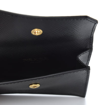 Prada Saffiano Metal Coin Purse Black 5 of 9