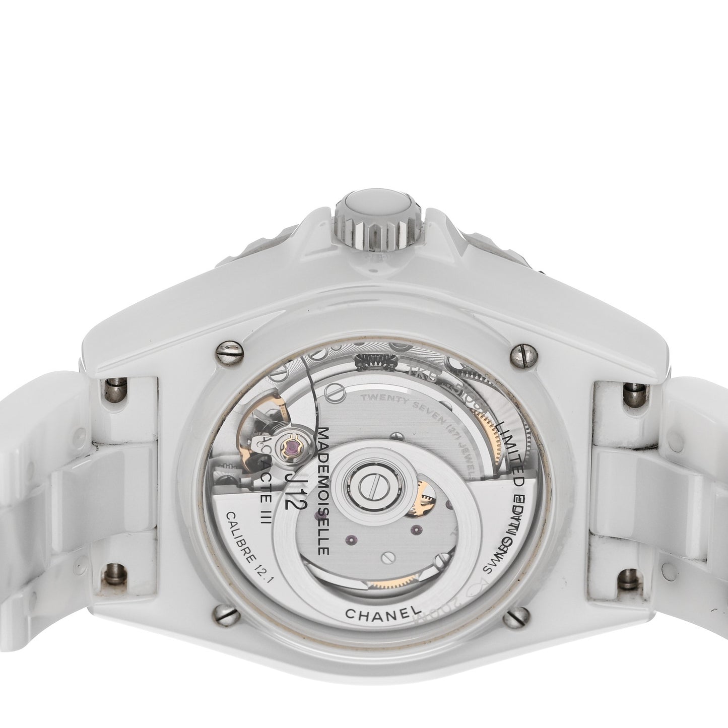 Stainless Steel Ceramic 38mm J12 Limited Edition Mademoiselle La Pausa Automatic Watch White