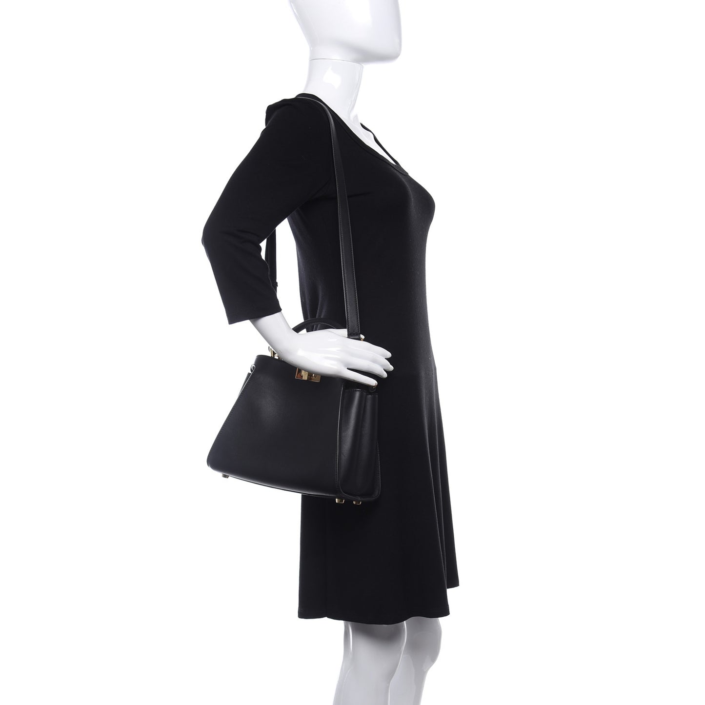 Vitello Tahiti Burro Medium Peekaboo Iconic Essentially Satchel Black Corda