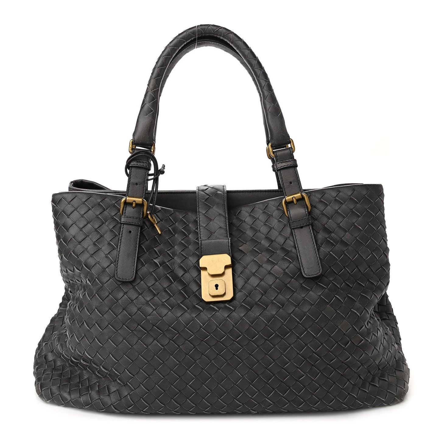 Nappa Intrecciato Medium Roma Tote Ferro Gray