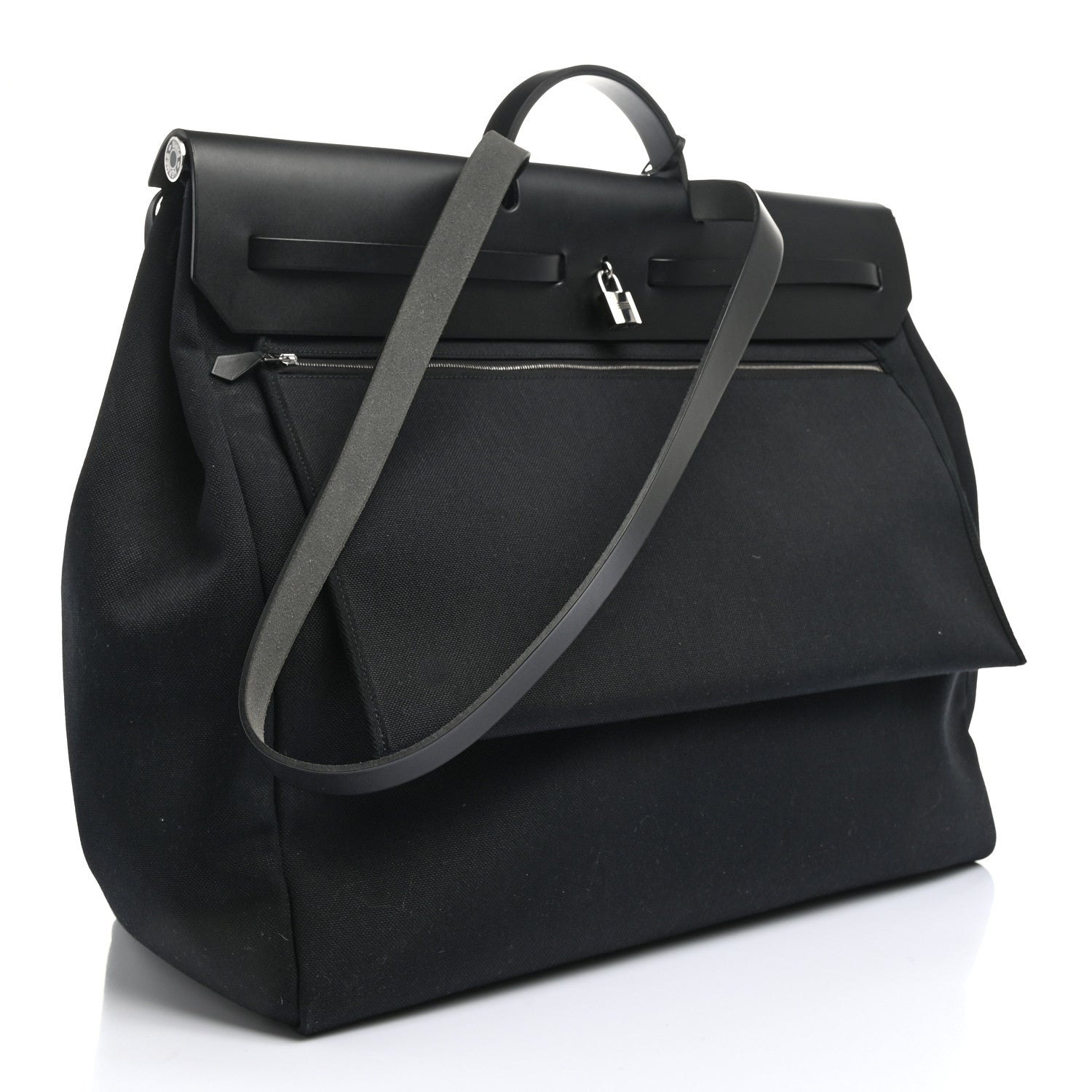 Hermes Toile Vache Hunter Herbag Zip 50 MM Black 3 of 10