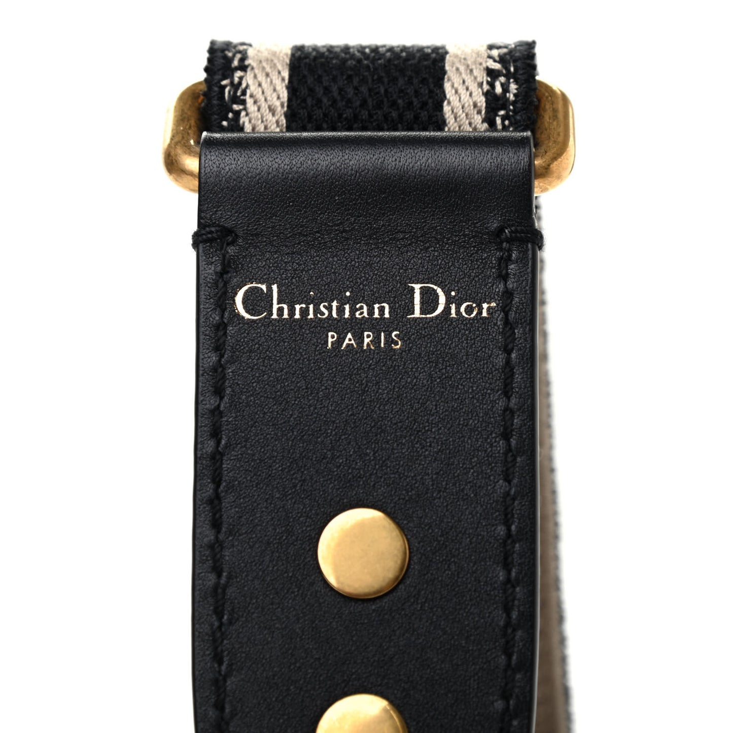 Canvas Embroidered Shoulder Strap Black