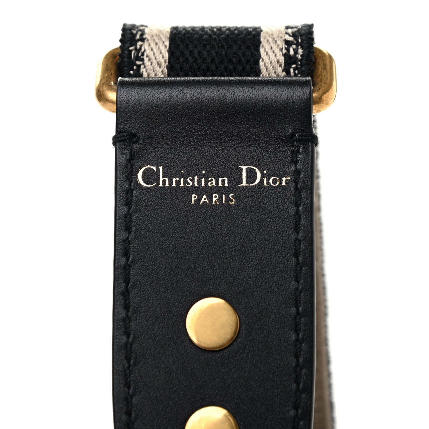 Christian Dior Canvas Embroidered Shoulder Strap Black 3 of 5