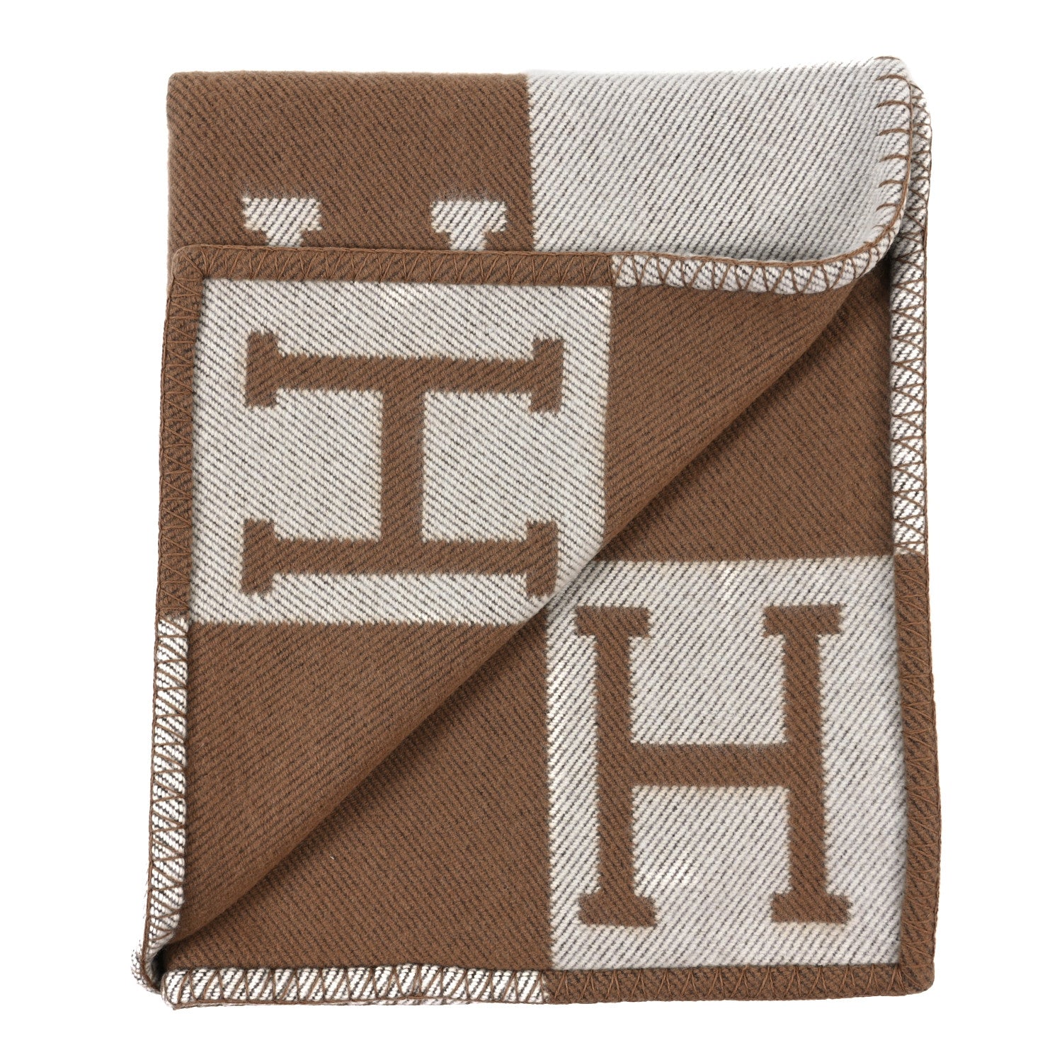 Hermes Wool Cashmere Avalon Blanket Ecru Camel 2 of 3