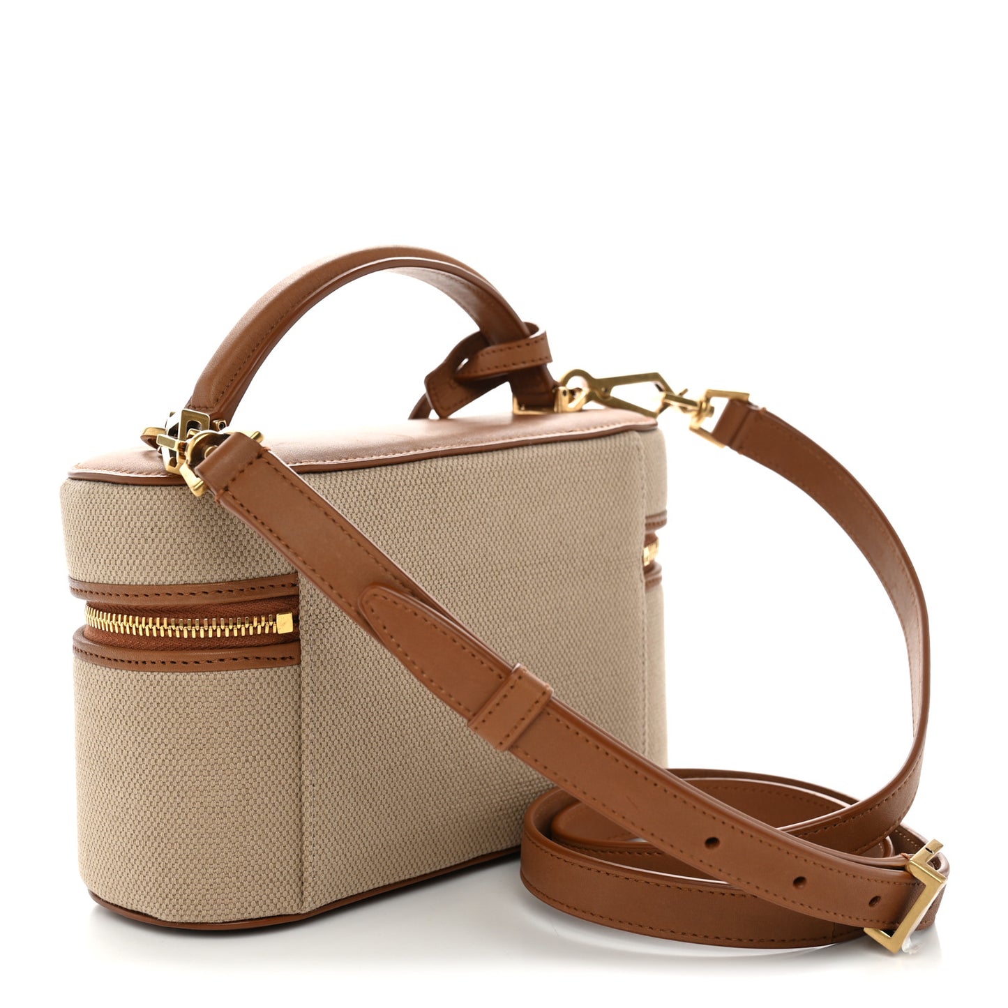 Canvas Calfskin Gaby Vanity Bag Desert Dust Brick