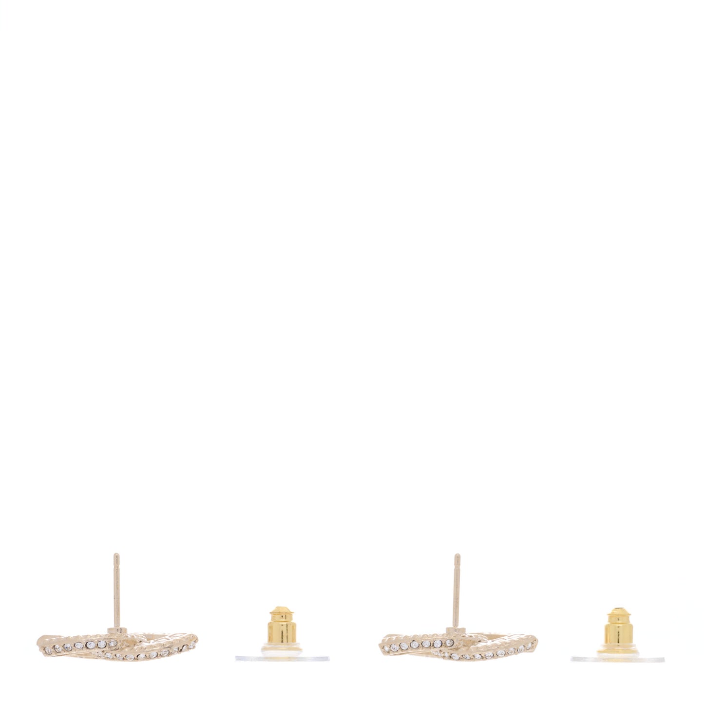 Crystal Timeless CC Earrings Light Gold