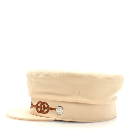 Hermes Double Linen Twill Casquette Cabourg Cliquetis Cap 58 White Creme 4 of 8