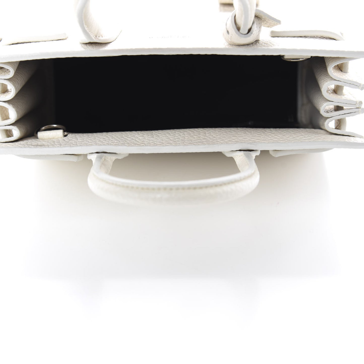 Grained Calfskin Nano Sac de Jour Dove White