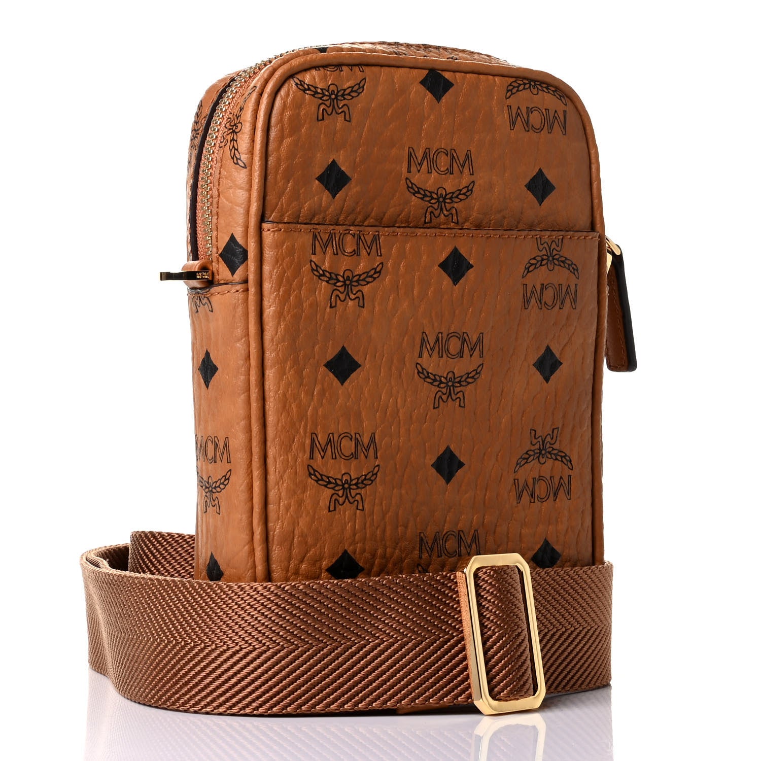MCM Visetos Crossbody Bag Cognac 2 of 4