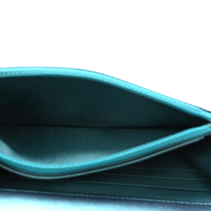 Chanel Metallic Lambskin Wallet On Chain WOC Turquoise 5 of 11