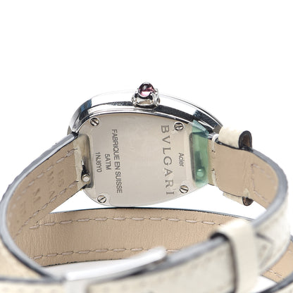 Bulgari Stainless Steel Lizard Diamond Bezel Mother of Pearl 27mm Serpenti Double Wrap Quartz Watch 5 of 6