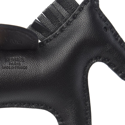 Hermes Milo Lambskin Grigri Rodeo Horse Bag Charm PM So Black 3 of 5