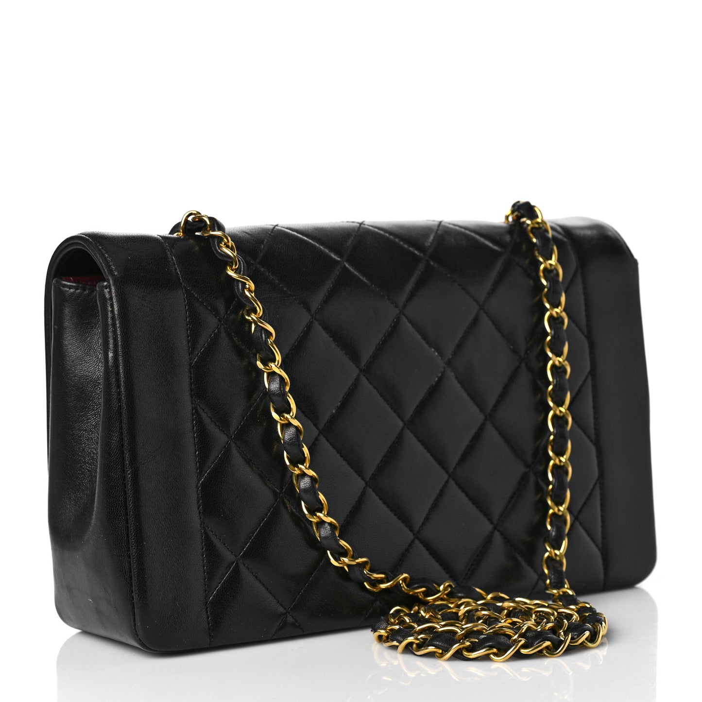 Lambskin Quilted Medium Single Flap Black