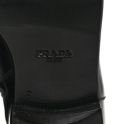 Prada Spazzolato Sfumato Mens Square Toe Ankle Boots 8 Black Argento 6 of 9
