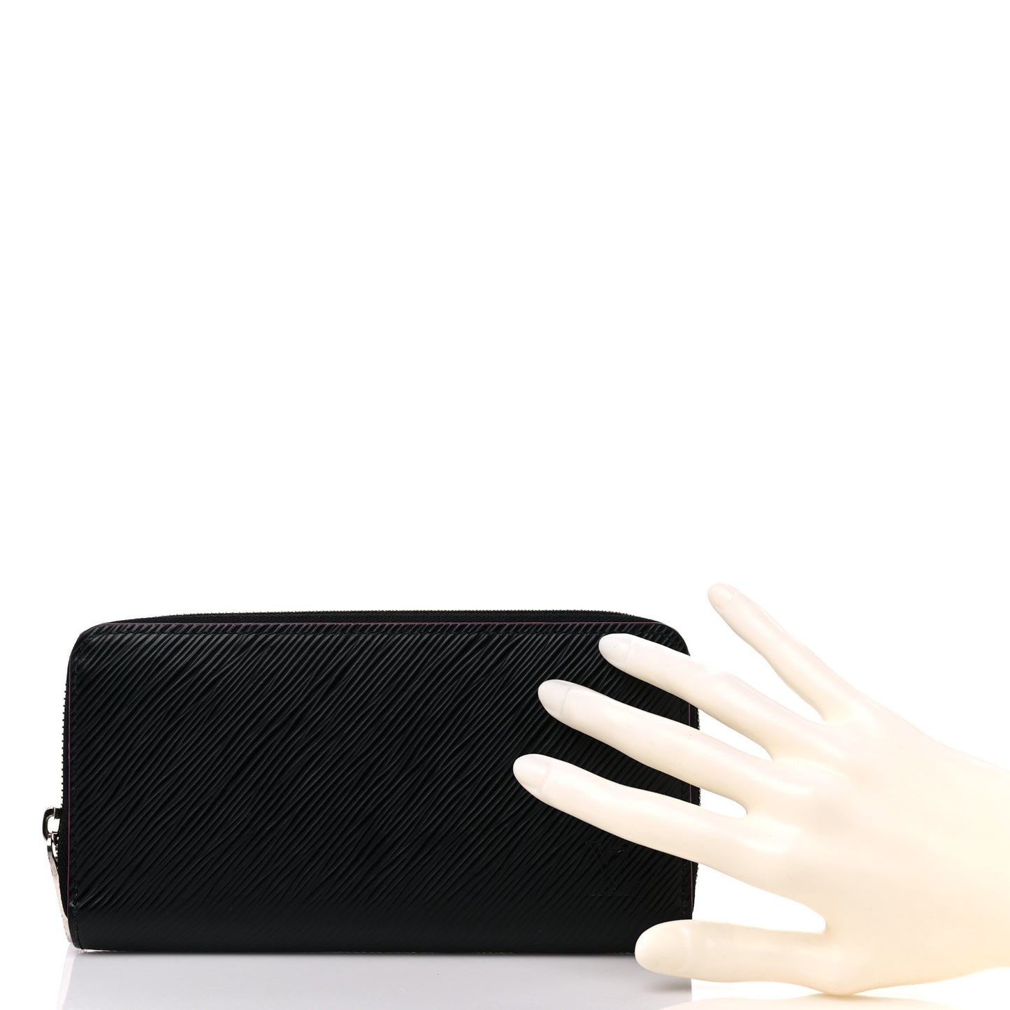Epi Zippy Wallet Black Hot Pink