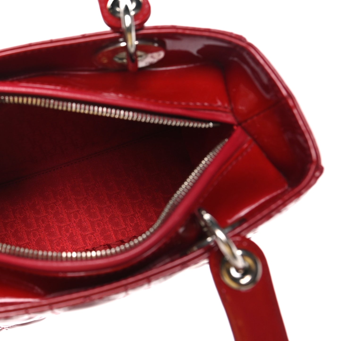 Patent Cannage Medium Lady Dior Burgundy Red