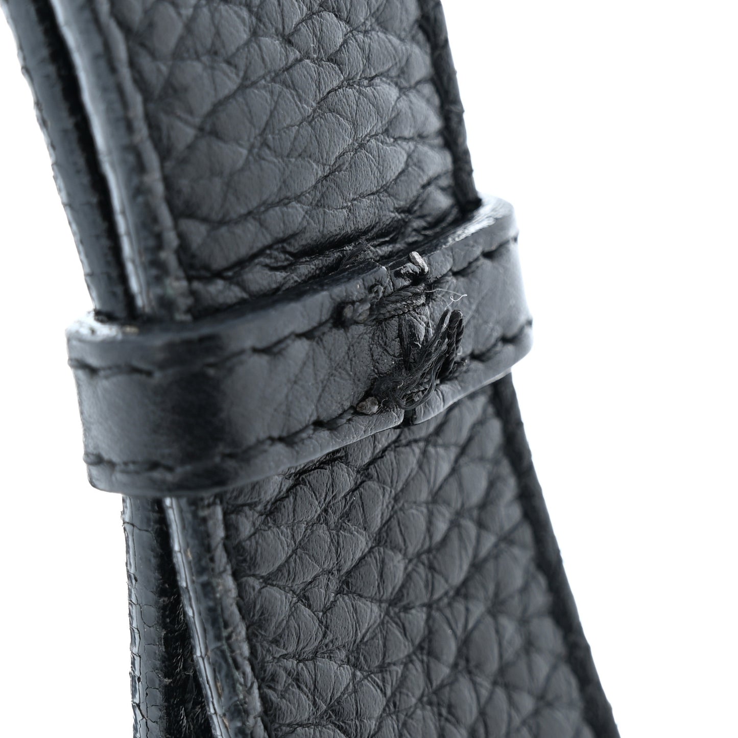 Pebbled Calfskin Mini Gaucho Crossbody Bag Black