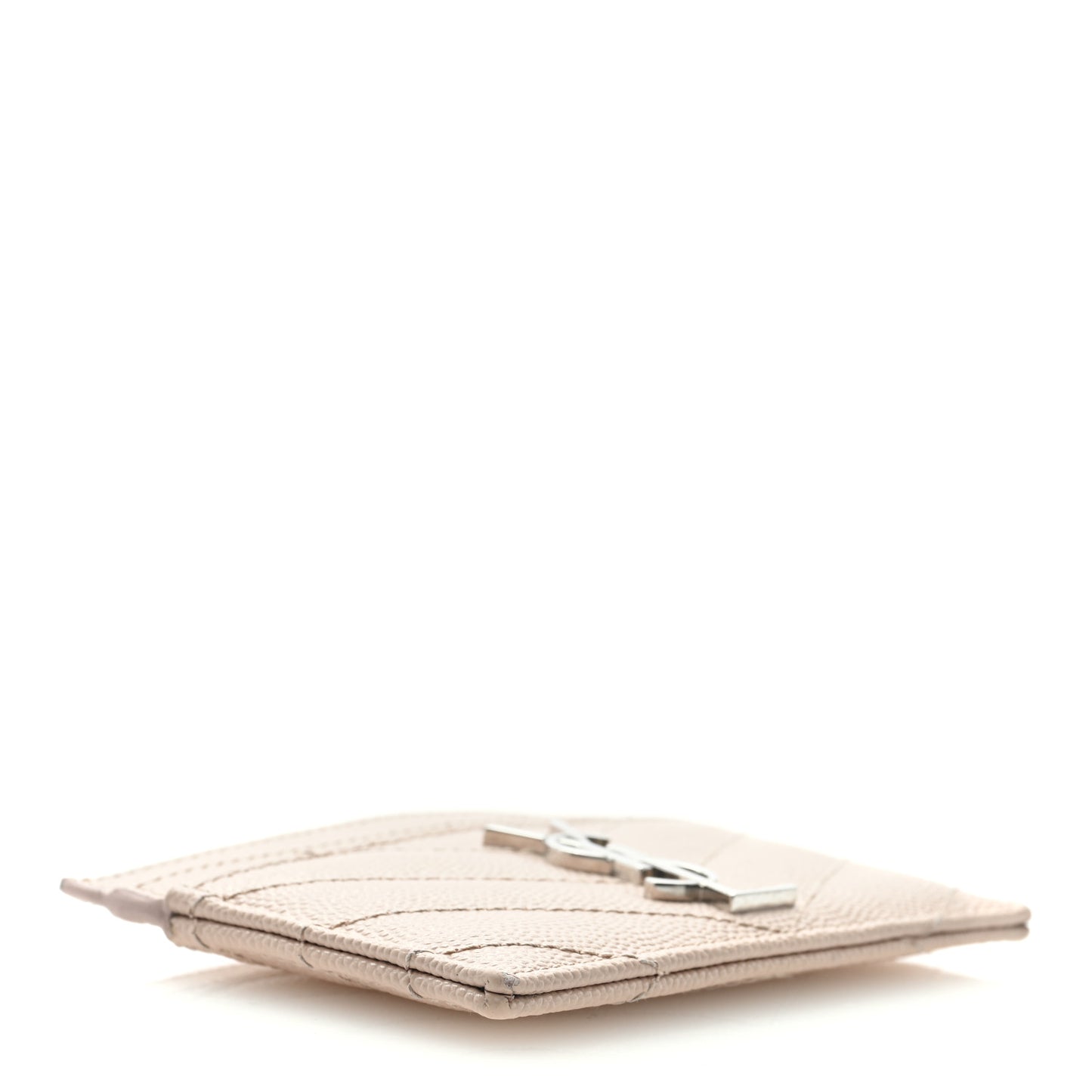 Grain De Poudre Matelasse Chevron Monogram Credit Card Case Pale Pink