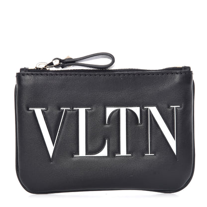 Valentino Garavani Calfskin VLTN Coin Purse Black 1 of 6