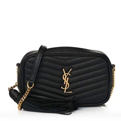 Saint Laurent Grain De Poudre Matelasse Monogram Mini Lou Camera Bag Black 1 of 10