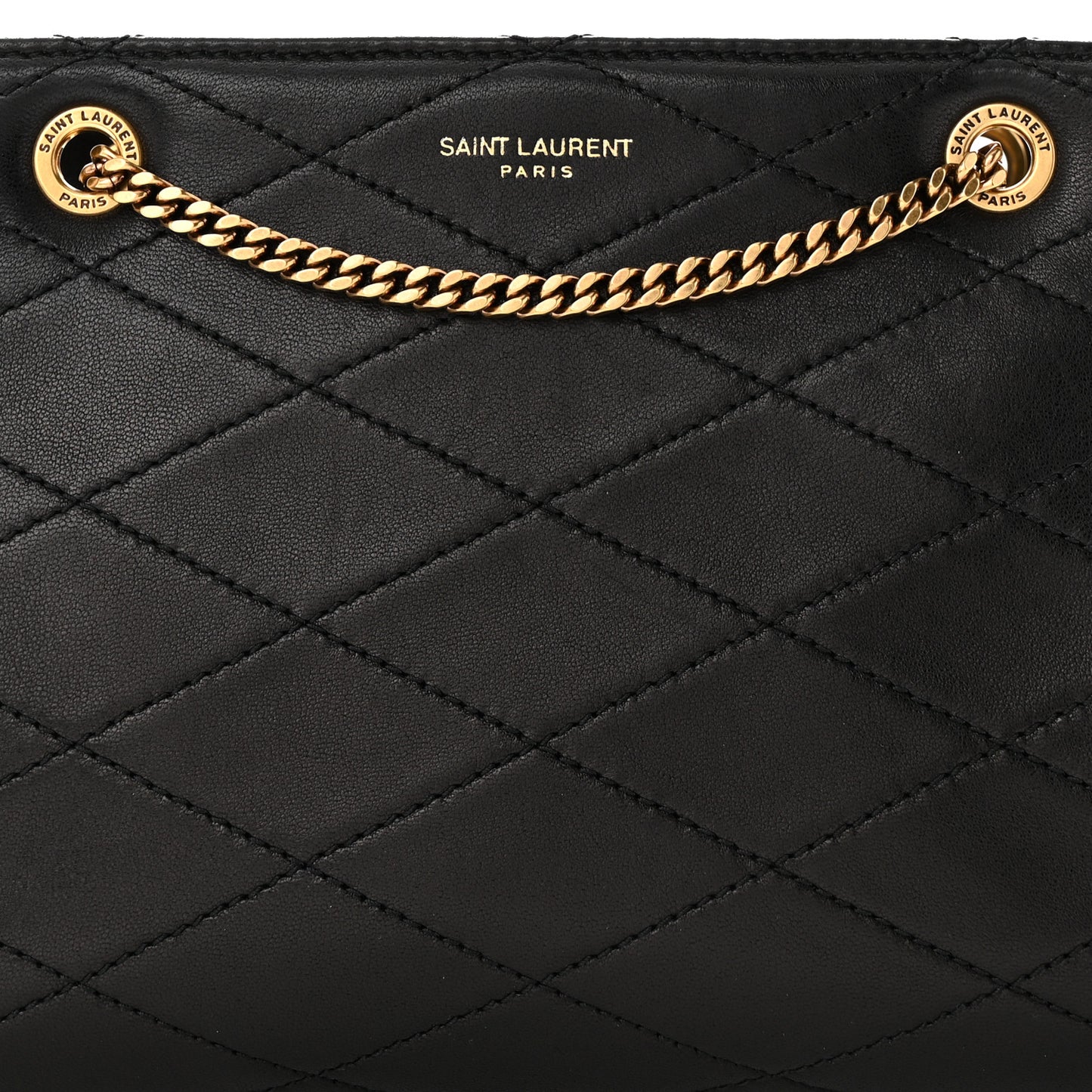 Lambskin Quilted Melody Chain Bag Black