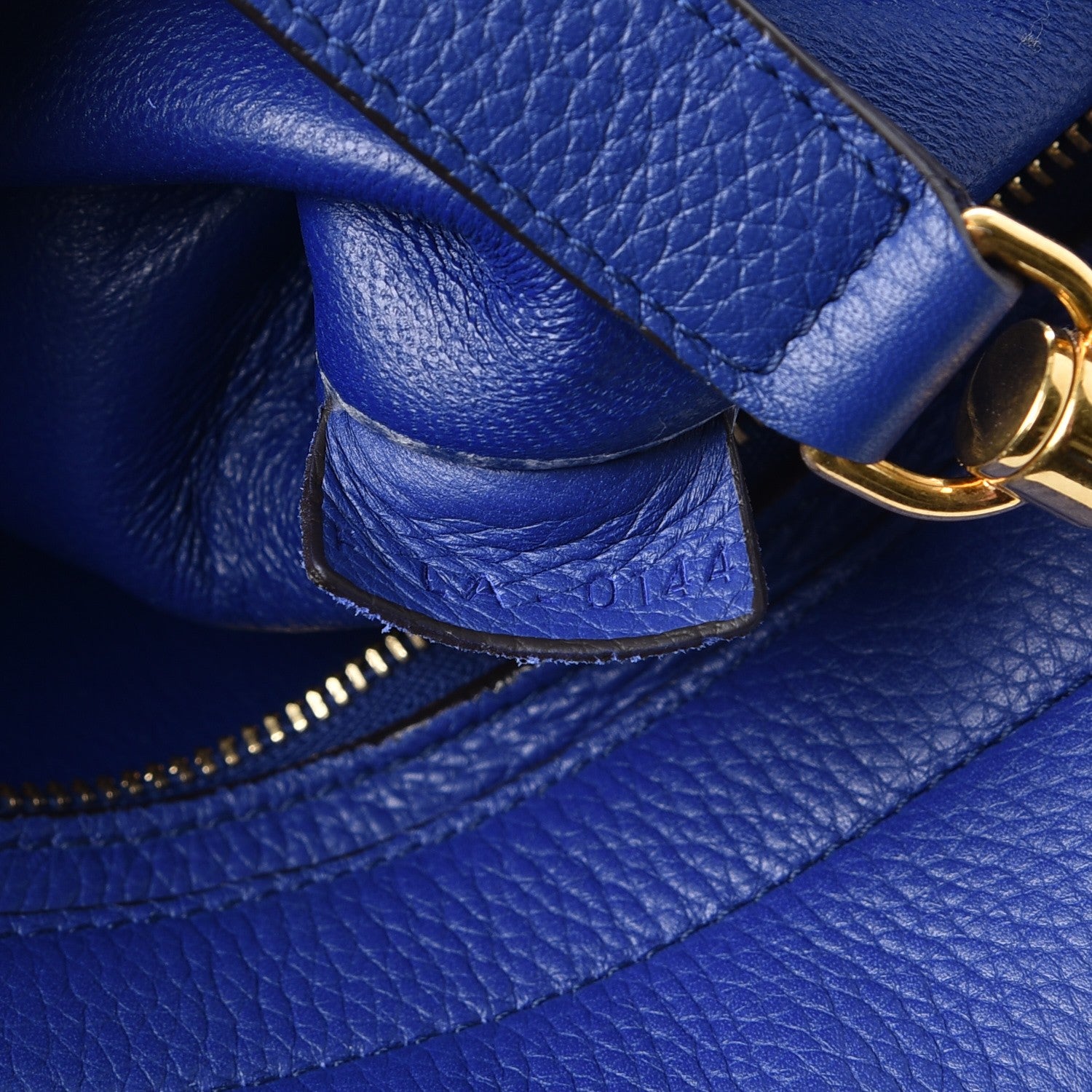 Celine Drummed Calfskin Suede Small Trapeze Indigo 8 of 8