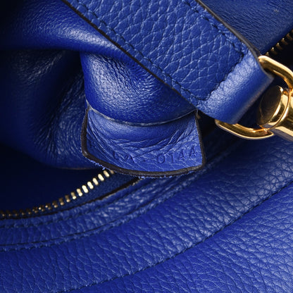 Celine Drummed Calfskin Suede Small Trapeze Indigo 8 of 8