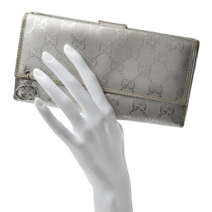 Gucci Imprime Monogram GG Pierce Continental Flap Wallet Silver 2 of 12