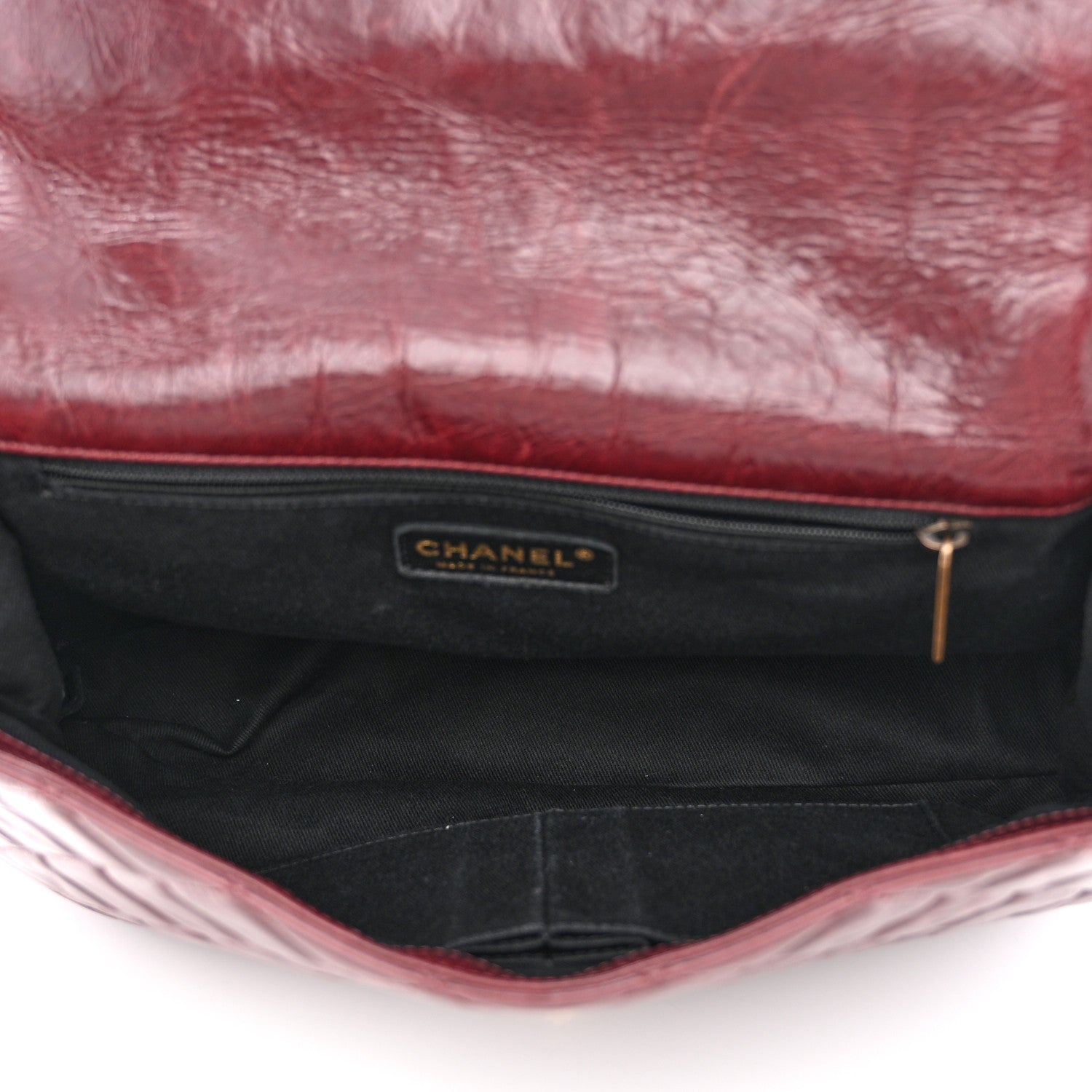 Chanel Glazed Calfskin Castle Rock Large Flap Burgundy 5 of 10