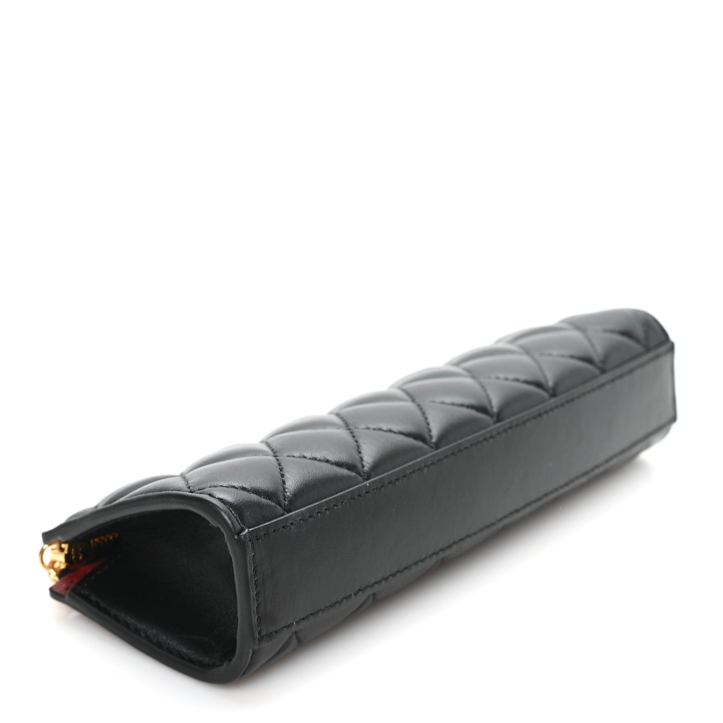 Lambskin Quilted Pouch Black
