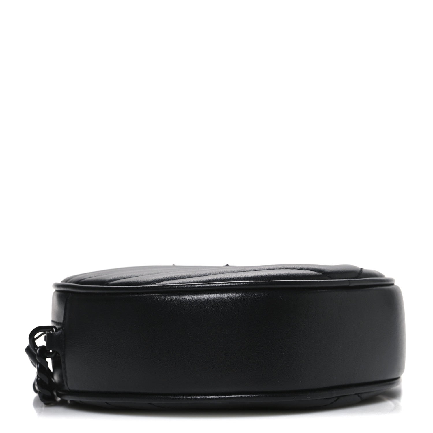 Saint Laurent Calfskin Matelasse Chevron Round Vinyle Camera Bag Black 4 of 10