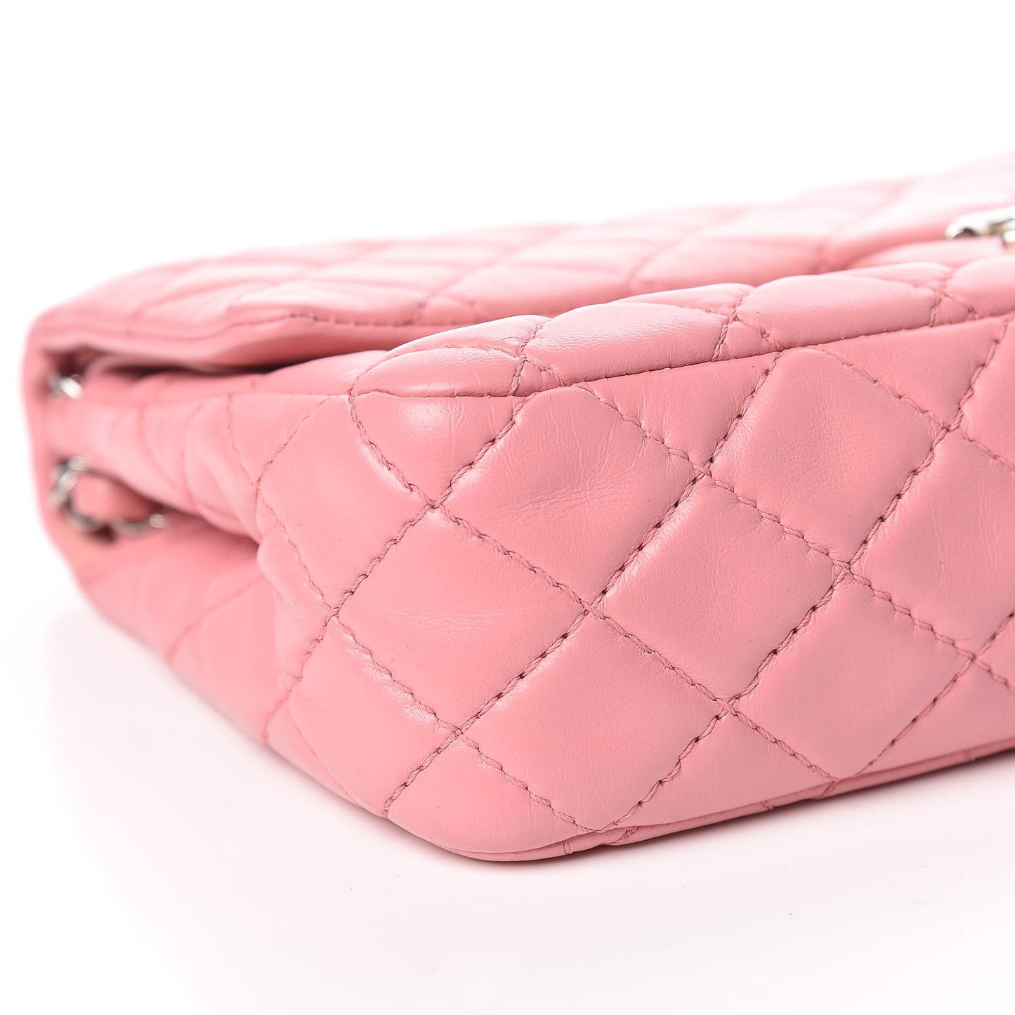 Lambskin Quilted Medium Double Flap Light Pink