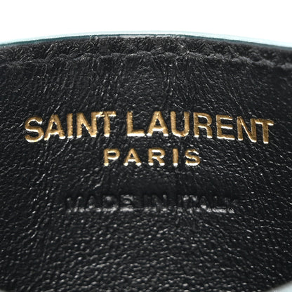 Saint Laurent Calfskin Crocodile Embossed Monogram Credit Card Case Foliage Green 7 of 8