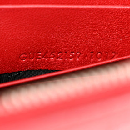 Saint Laurent Calfskin Crocodile Embossed Kate Monogram Tassel Chain Wallet Rouge Eros 7 of 14