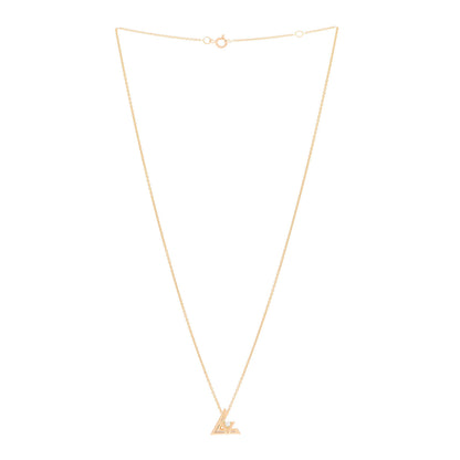 Louis Vuitton 18K Yellow Gold Diamond Small LV Volt One Pendant Necklace 1 of 4