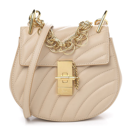 Chloe Calfskin Quilted Mini Drew Bijou Shoulder Bag Pearl Beige 1 of 11
