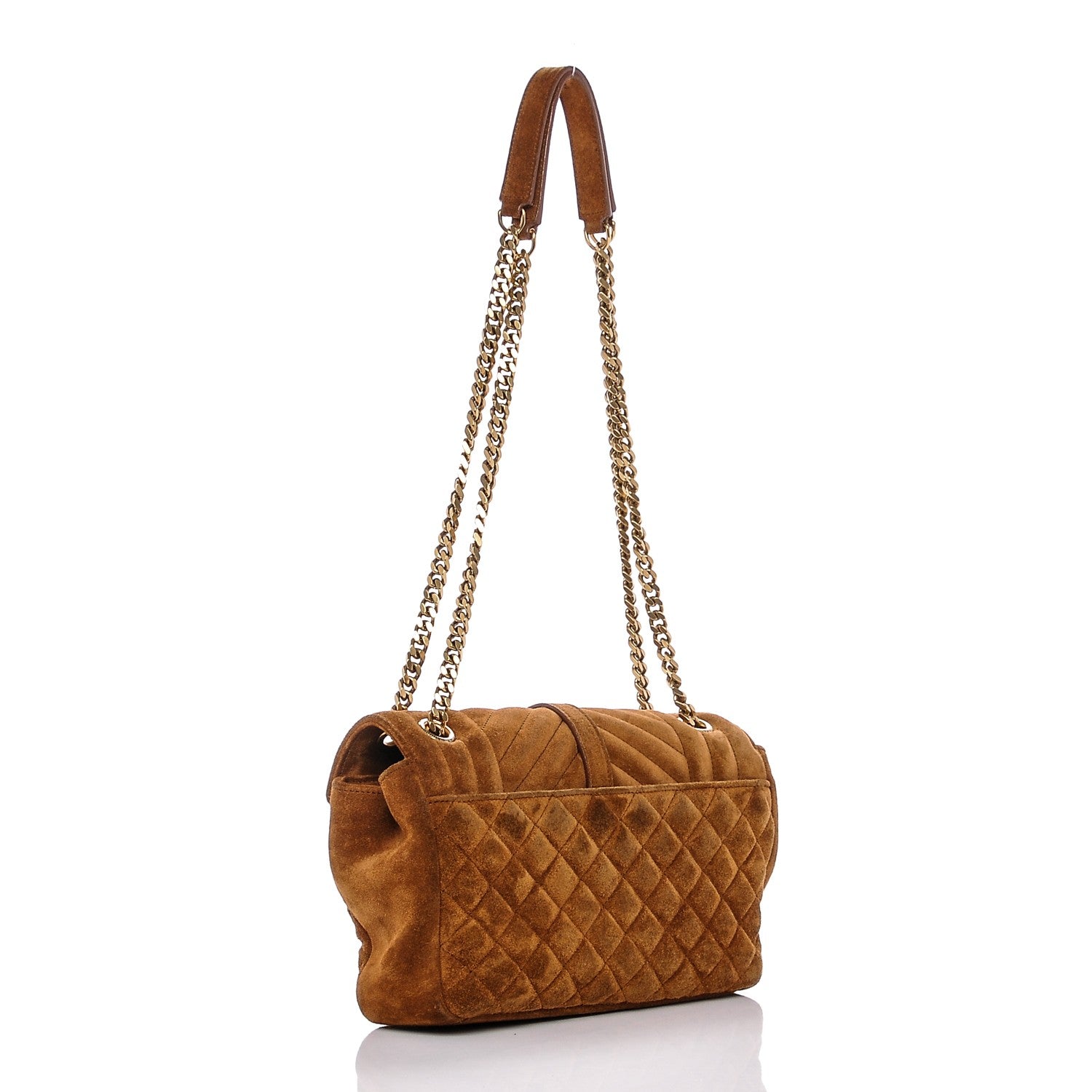 Saint Laurent Suede Tri-Quilt Monogram Medium College Bag Ochre 3 of 6