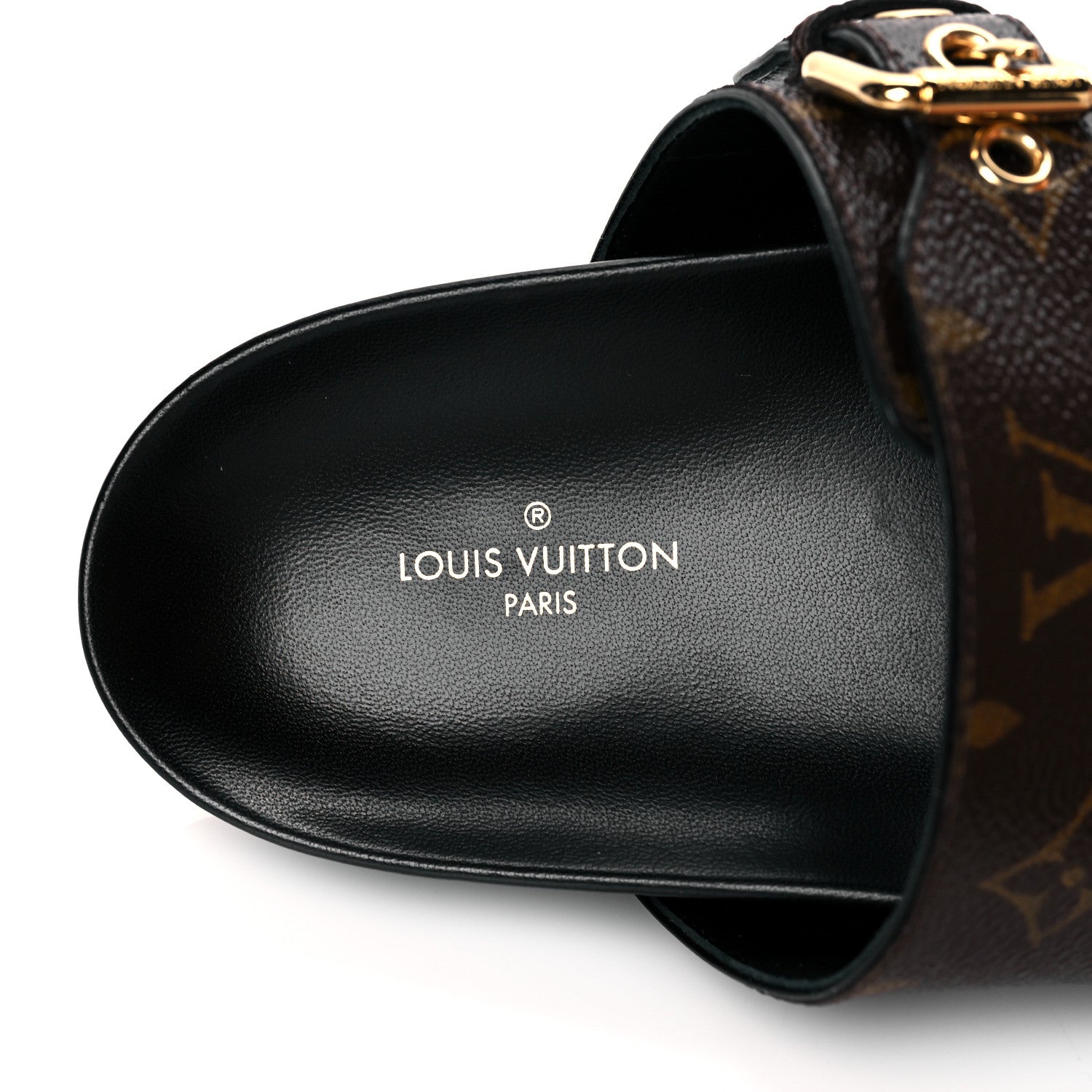 Louis Vuitton Monogram Bom Dia Mule Sandals 39 Black 7 of 8