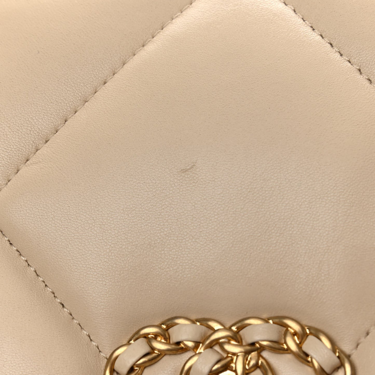Lambskin Quilted Large Chanel 19 Flap Beige