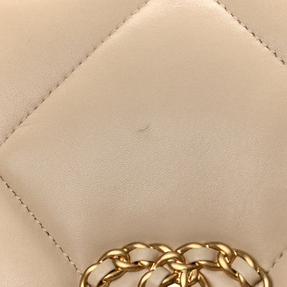 Chanel Lambskin Quilted Large Chanel 19 Flap Beige 12 of 13