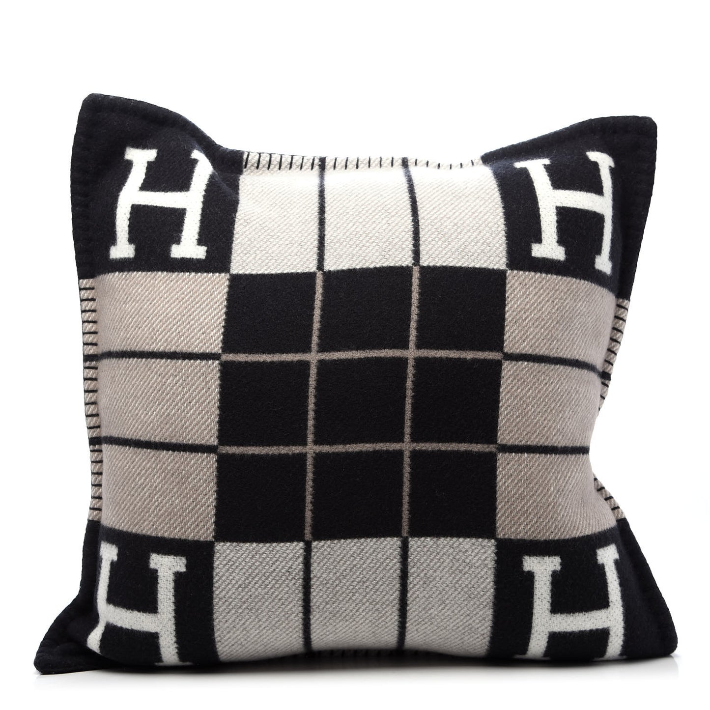 Wool Cashmere Avalon III Pillow PM Ecru Black