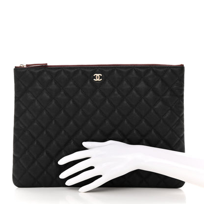 Chanel Iridescent Caviar Quilted Large Cosmetic Case Black 2 of 8
