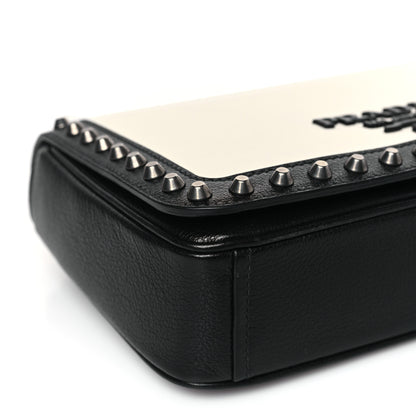 Prada Vitello Studded Crossbody White Black 7 of 8