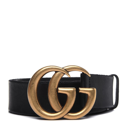 Gucci Faded Calfskin Double G 40mm Belt 80 32 Black 1 of 8