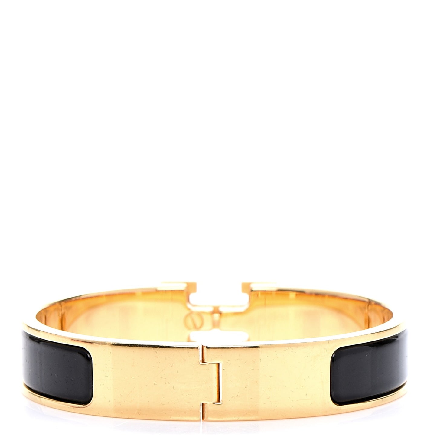 Enamel Narrow Clic Clac H Bracelet PM Black